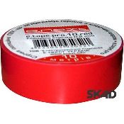 e.tape.pro.10.red,  Изолента из самозатухающего ПВХ, красная (10м)