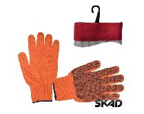 Хлопчатобумажная перчатка с ПВХ вкраплением с одной стороны (оранжевая) SP-0131