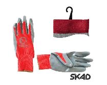 Перчатки красные вязанные синтетические, покрытые серым нитрилом на ладони 10'' SP-0124