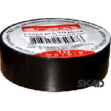  Изолента из самозатухающего ПВХ, черная (10м) e.tape.pro.10.black