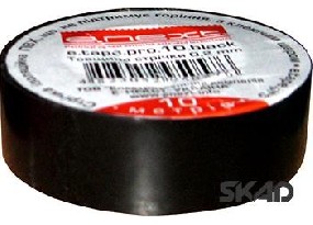 e.tape.pro.20.black,  Изолента из самозатухающего ПВХ, черная (20м)